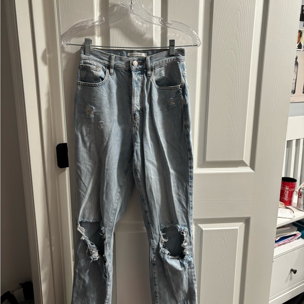 PacSun Light Blue Denim Jeans with Button Detail